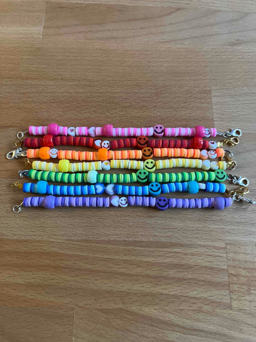 Rainbow friendship bracelets x7 kid sizes