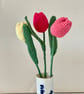 tulip bouquet, 3 crochet tulip mini bouquet, everlasting flowers - Image 5