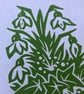Snowdrops - Original Handprinted Lino Print - Image 4