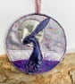 Upcycled embroidered moonlight hare home decoration.  - Image 1