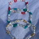 Set of 3 beaded anklets 