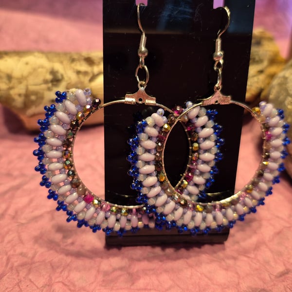 Gorgeous bead embellished hoop earrings