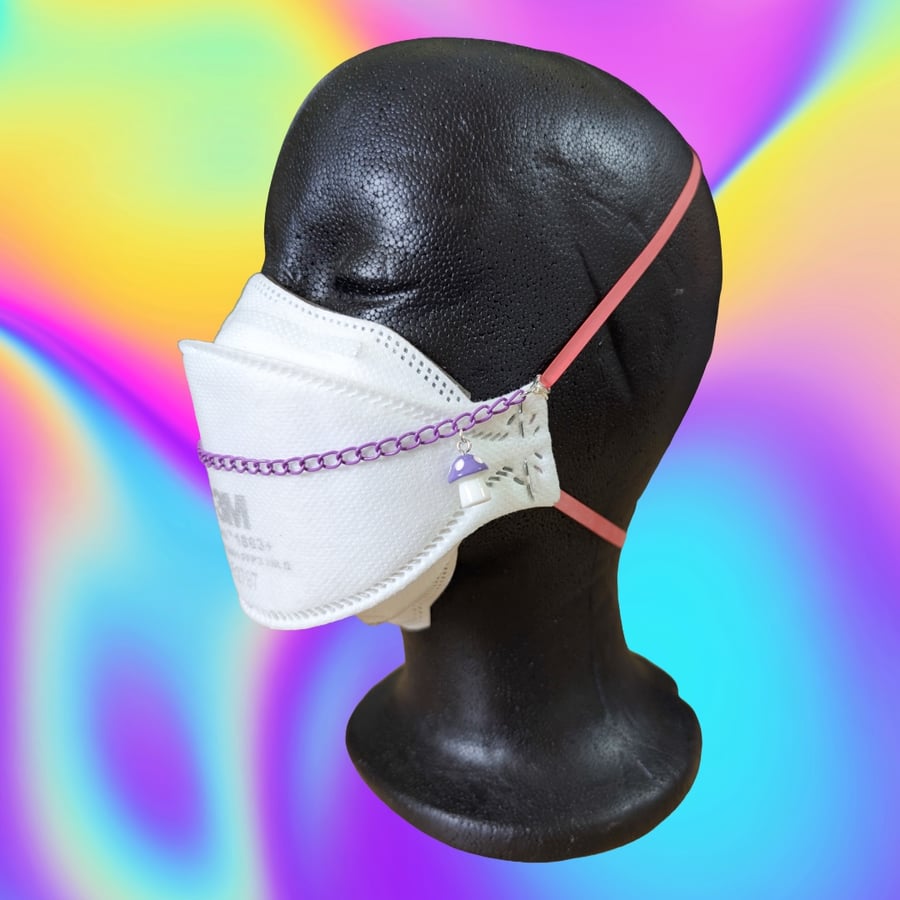 Purple mushroom mask chain