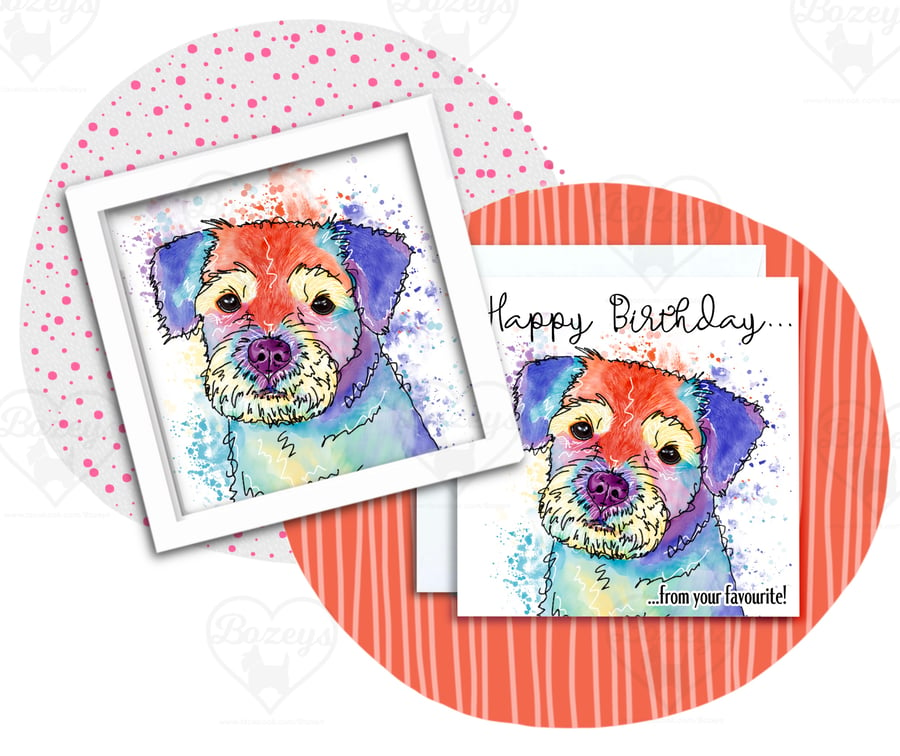 Border Terrier Birthday card
