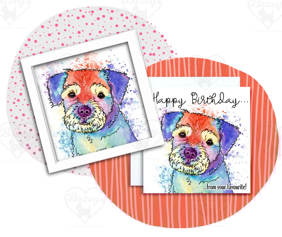 Border Terrier Birthday card