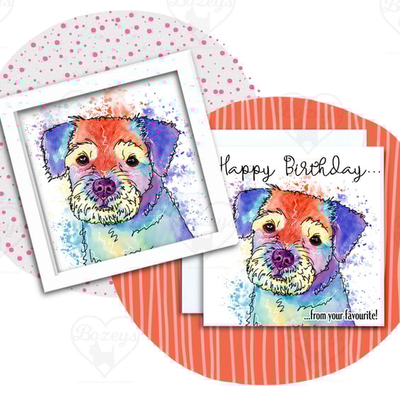 Border Terrier Birthday card