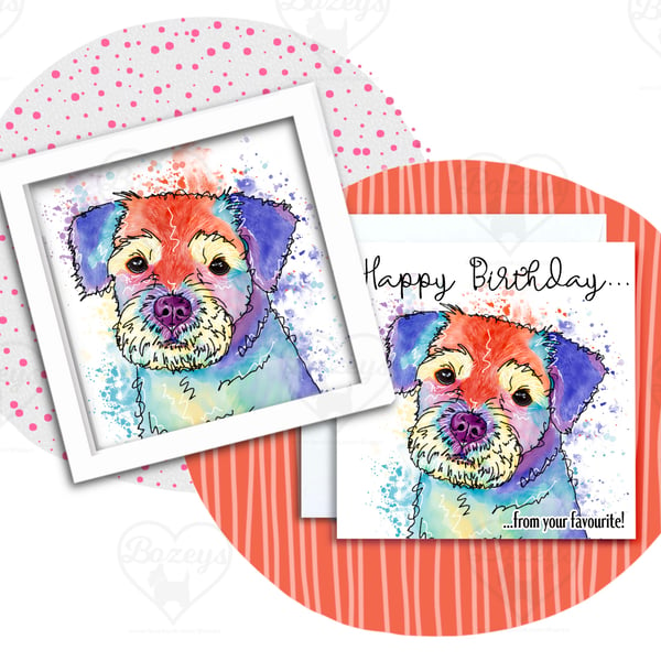 Border Terrier Birthday card