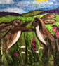 Needle felted boxing hares picture  - Image 2