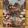 Butterflies and Flowers Quilted Fabric Book Sleeve - Hardback Size