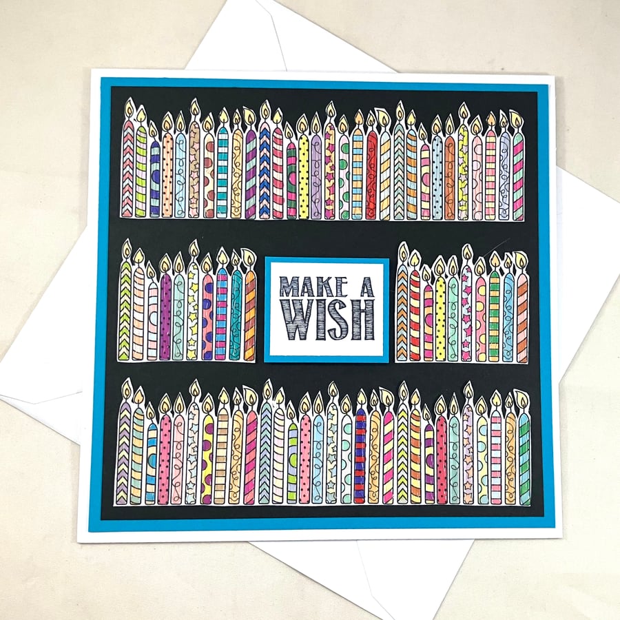 Handmade birthday card - birthday candles