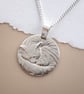 Cat Engraved Sterling Silver Coin Necklace - Image 9
