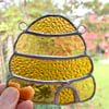 Stained Glass Beehive Suncatcher - Handmade Window Decoration 