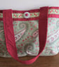 Green, Cream & Red Paisley Handbag - Image 3