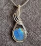 Wire Wrapped labradorite pendant necklace 