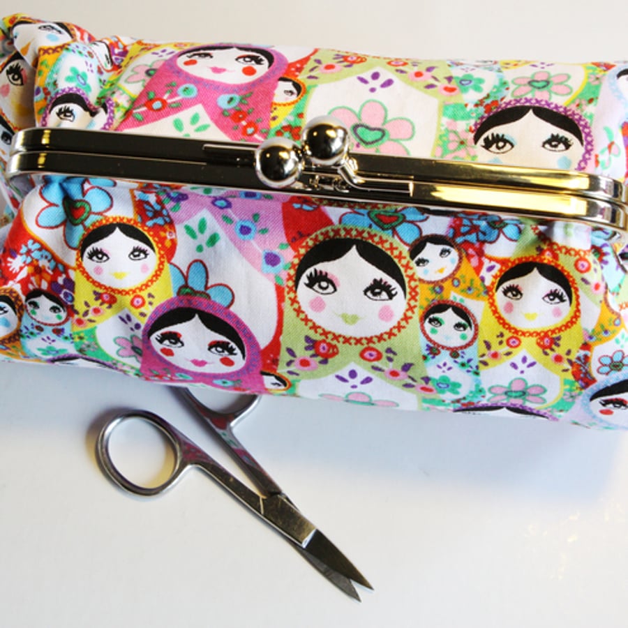 Russian Doll Clutch Bag / Make up Purse