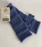 FINGERLESS MITTS , wristwarmers .'Tamar Valley'  Alpaca,wool. Dusky blue. - Image 2