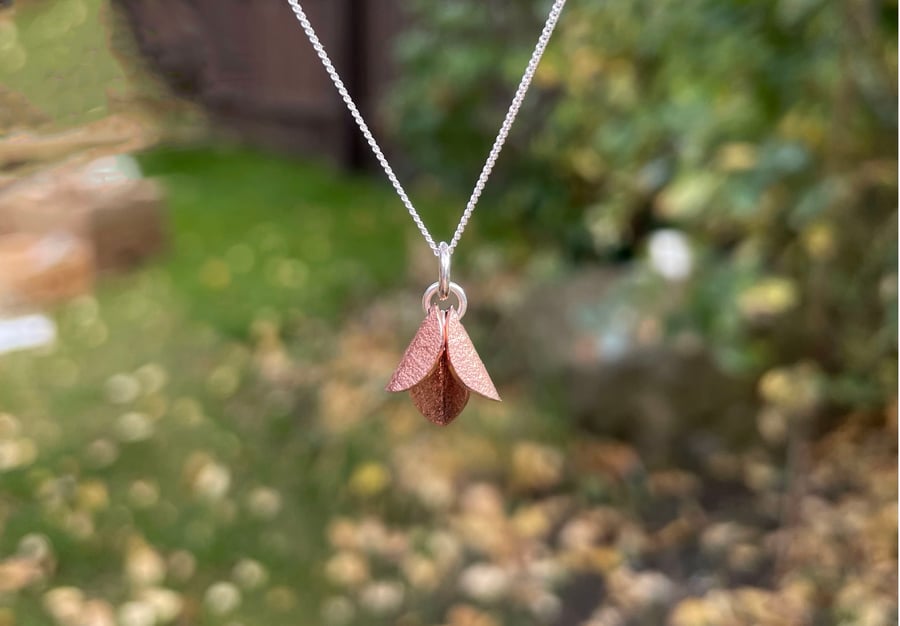 Handmade Copper Bluebell Necklace