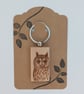 Long eared owl pyrography keyring  - Image 2