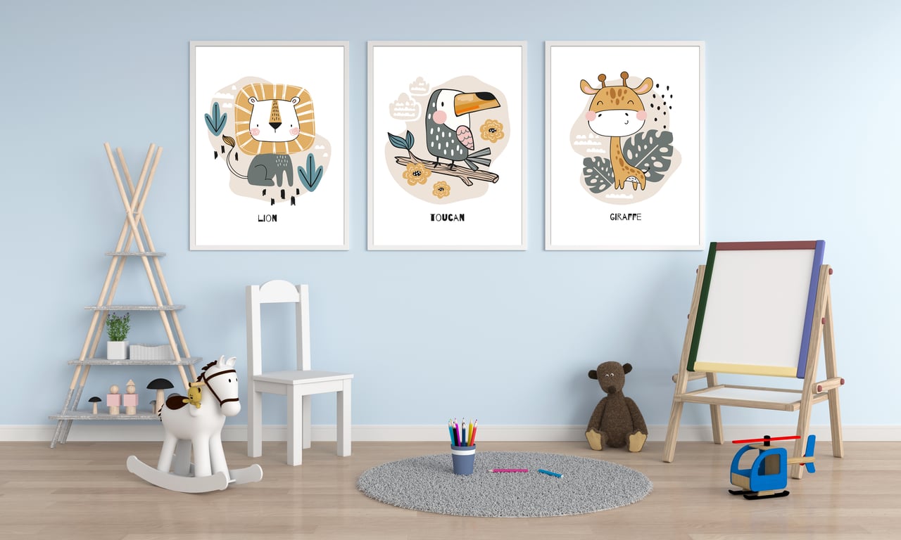 Safari animals nursery decor, animals nursery prints, jungle animals prints