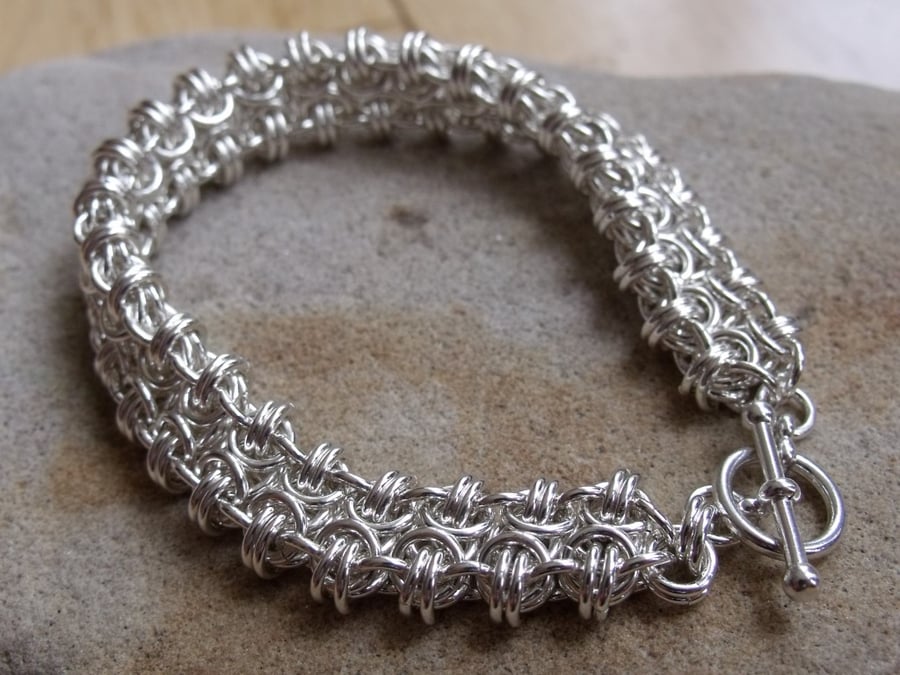 Argentium Silver "Enigma Weave" Bracelet