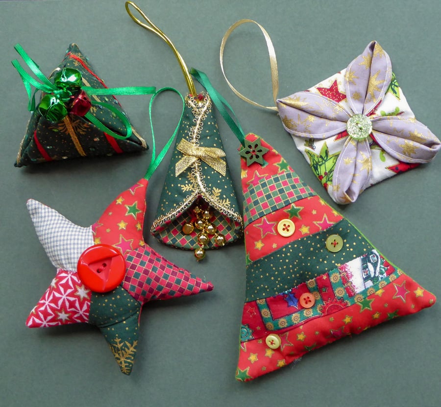  Tree Decoration Pack - Stitched Textiles