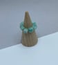 3 stretchy stacker rings with shell pearl, rose quartz and amazonite - Image 5