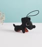 Miniature black Dachshund hanging ornament - Image 7