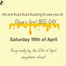 Bee-day personalised birthday invitation 