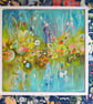 'Waters Edge' Original Abstract Floral Waterside scene by Jackie Reynolds