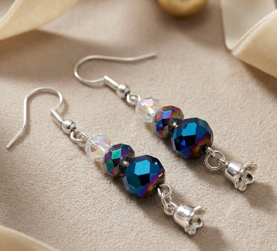  Festive Crystal Bell Drop Earrings