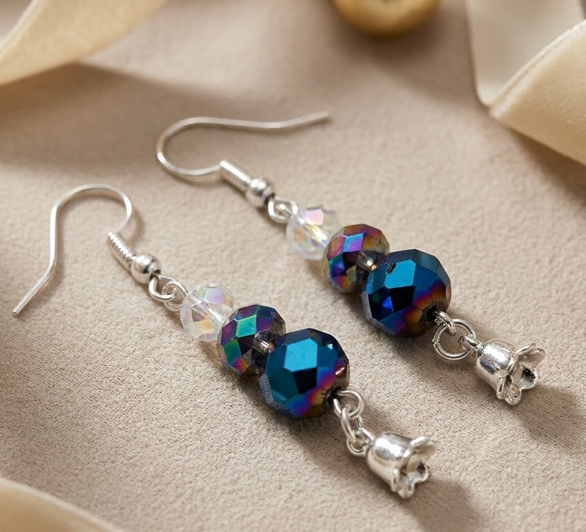  Festive Crystal Bell Drop Earrings