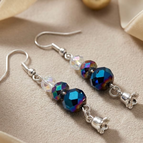  Festive Crystal Bell Drop Earrings