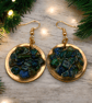 Chrysocolla Copper Geode Earrings - Free Postage - Image 7
