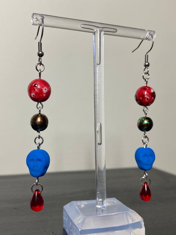 Dawn of the Dead - Blue Zombie inspired Earrings 