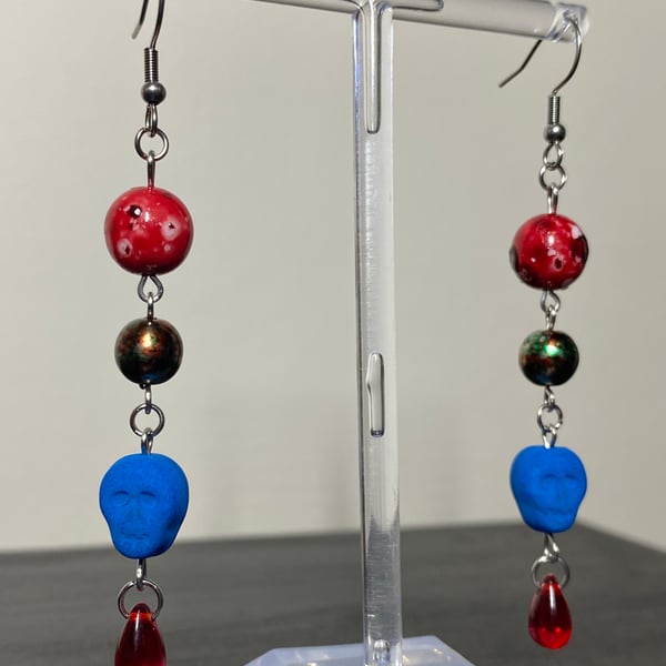 Dawn of the Dead - Blue Zombie inspired Earrings 