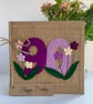 Handmade 90th Birthday Card from felt. Keepsake Card. Textile card. - Image 1