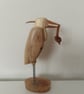 Heron with eel hand carved wooden sculpture for nature lovers - Image 3