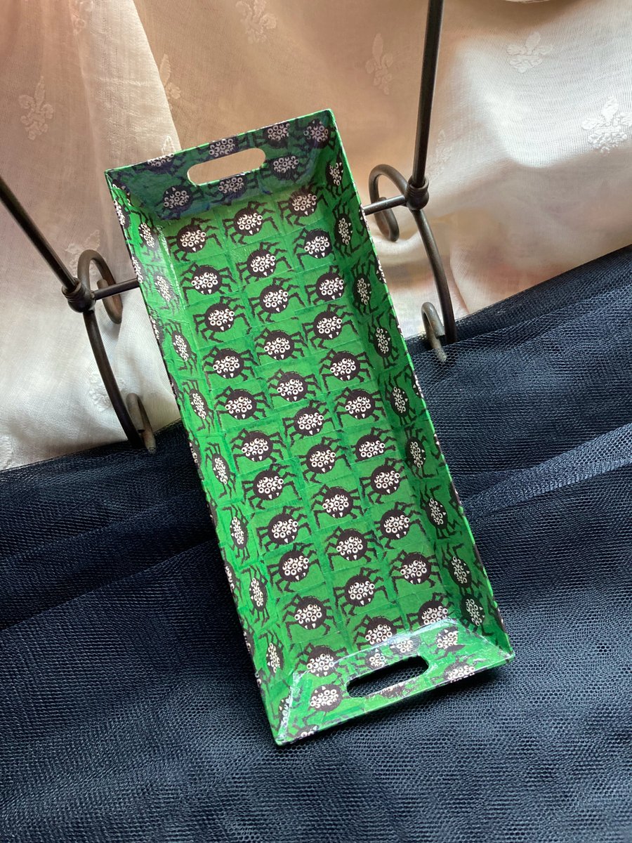 Halloween spider and web slimline tray 