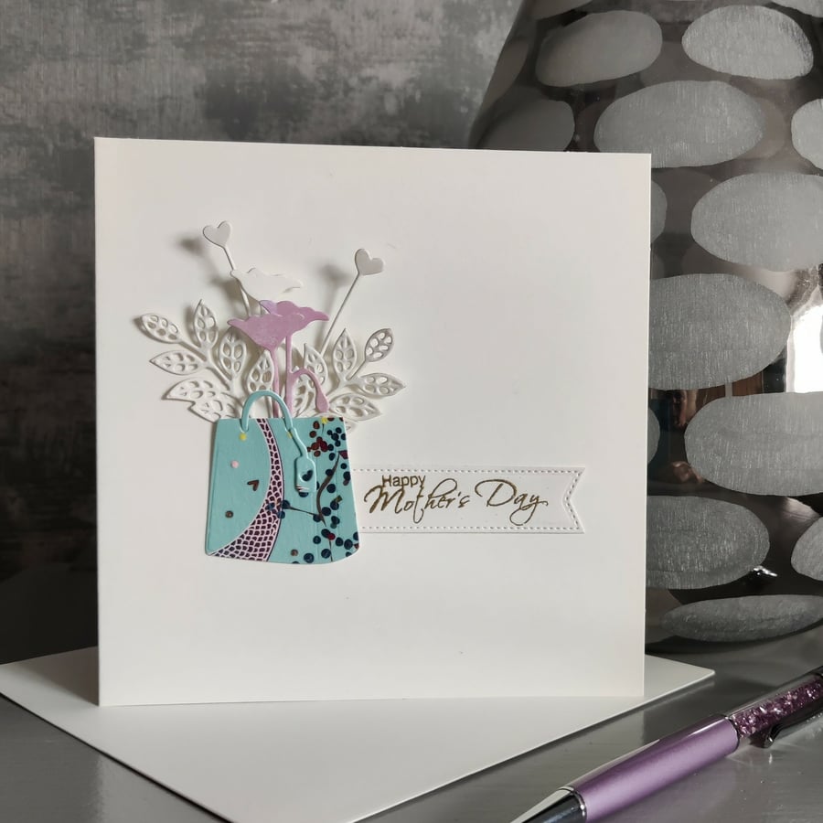 Mother's Day Card - Aqua Bag