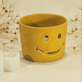 Ceramic Candle Holder - Smiley