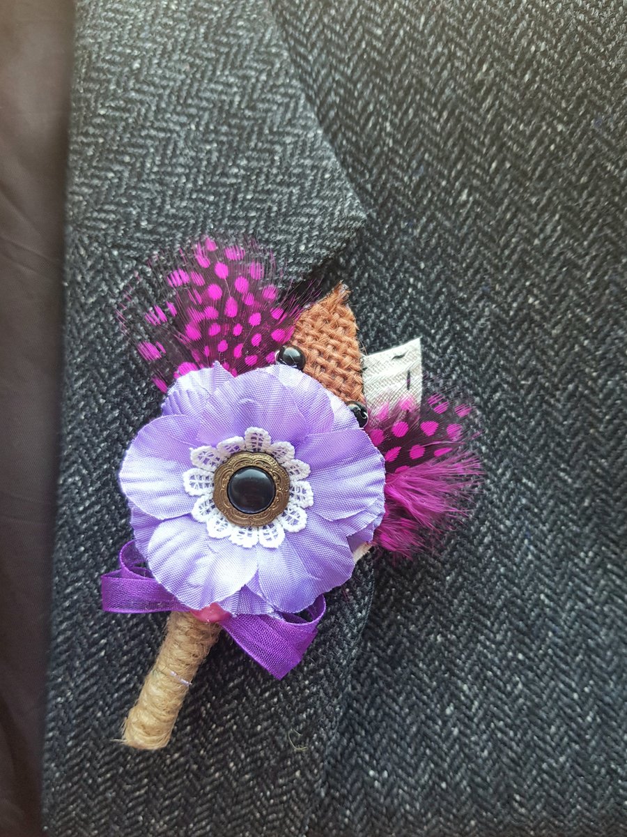 Boho boutonniere for men, pin boutonniere rustic wedding accessories