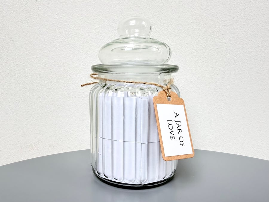 A Jar of Love Quotes, Valentines Engagement, Wedding, Anniversary, Partner Gift