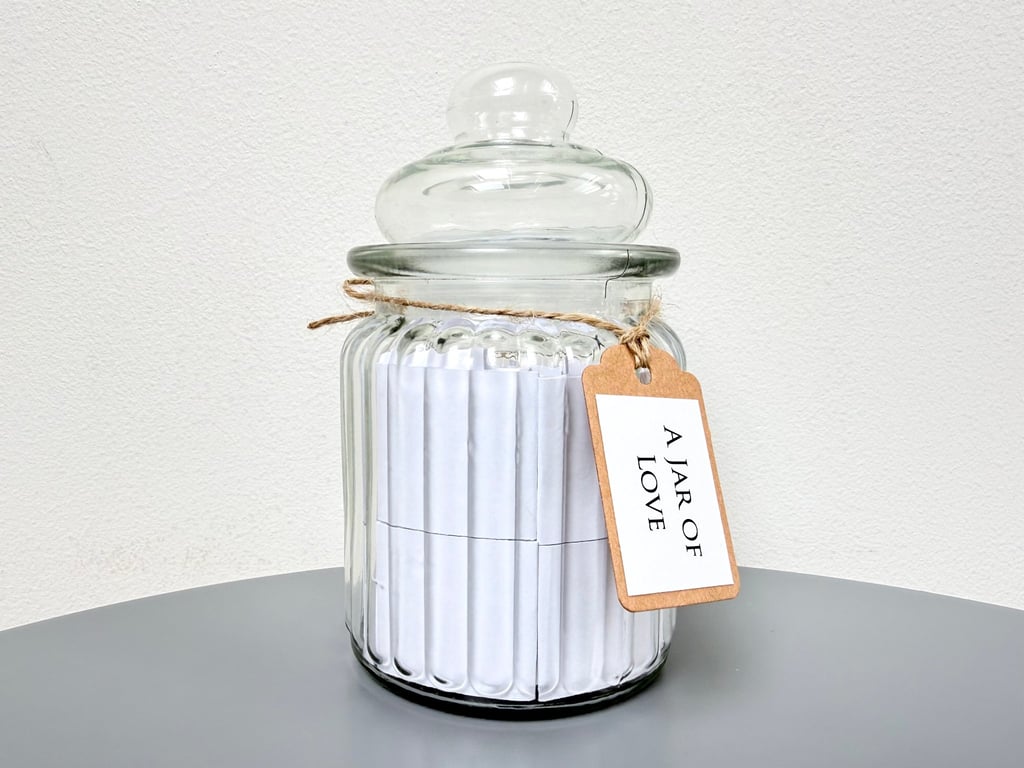 A Jar of Love Quotes, Valentines Engagement, Wedding, Anniversary, Partner Gift