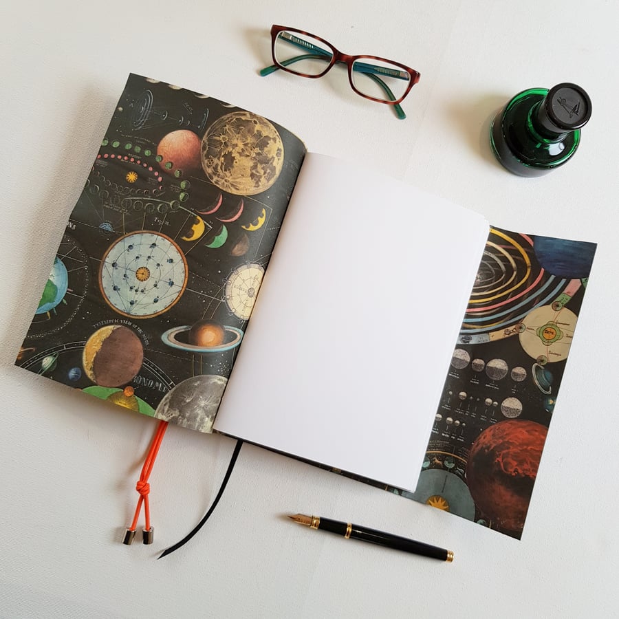 Space Journal, Astronomy Gift, The Sun, Moon and Planets, A5