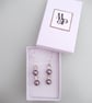 Vintage Dark Grey Pearl Drop Earrings, Vintage Czech Crystal Glass Beads - Image 5