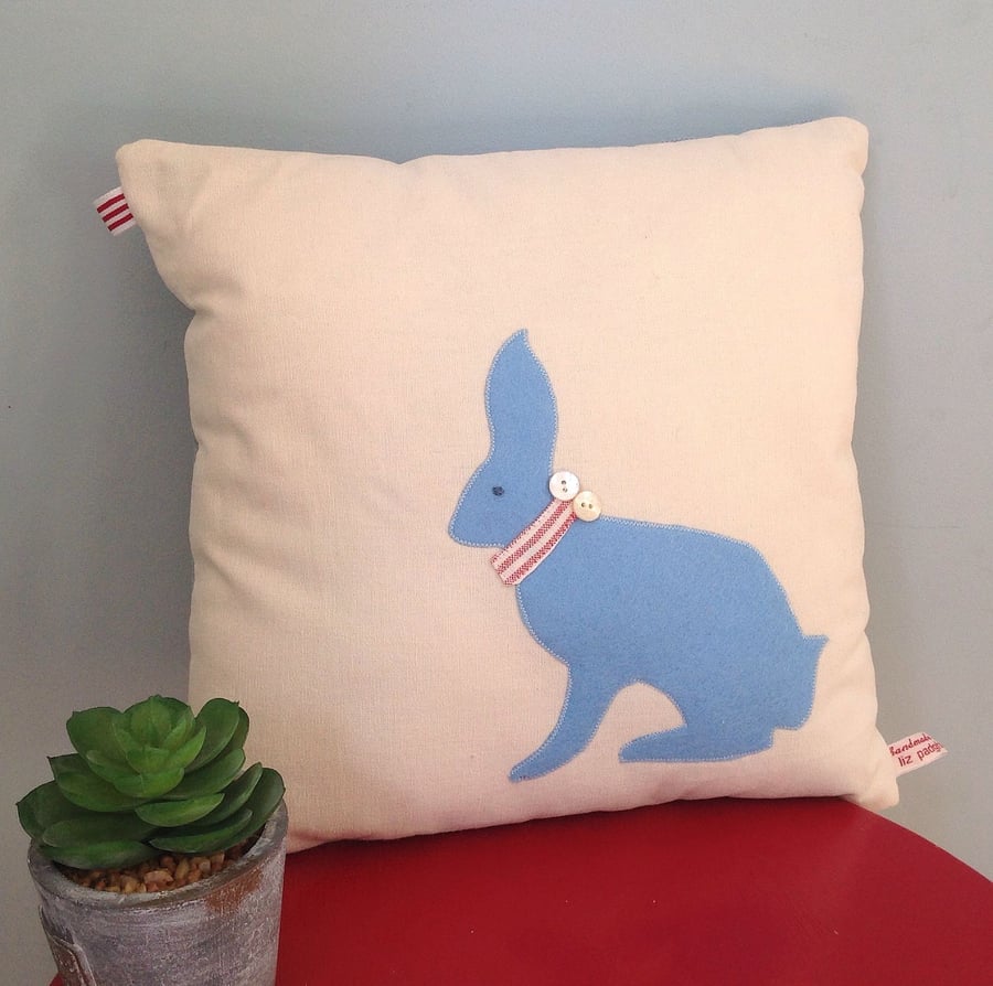 Blue Bunny Handmade Cushion