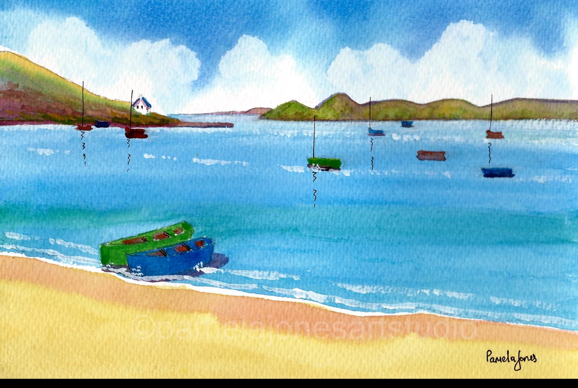 Porthdinllaen Beach, Morfa Nefyn, North Wales in 14 x 11'' Mount