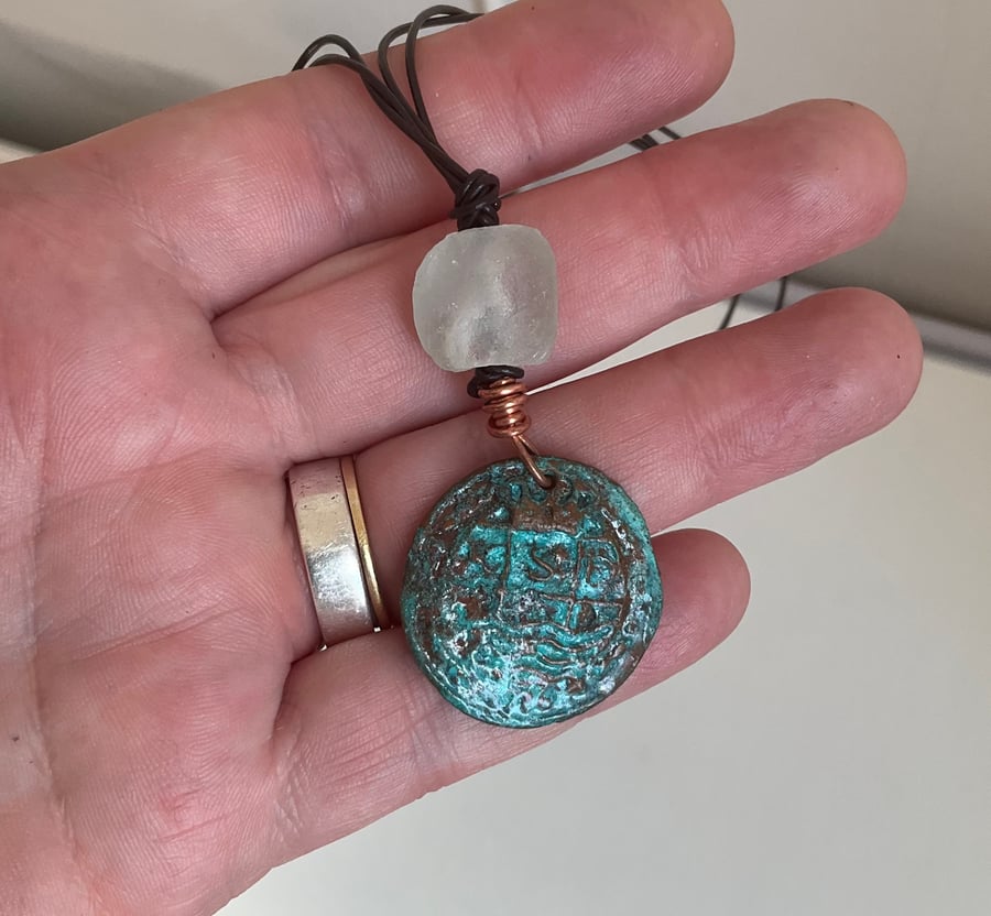 Adjustable Caribbean Copper Doubloon Necklace