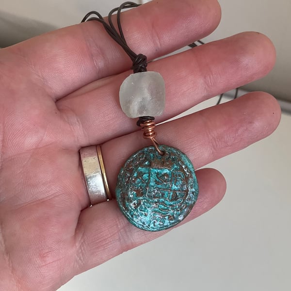 Adjustable Caribbean Copper Doubloon Necklace