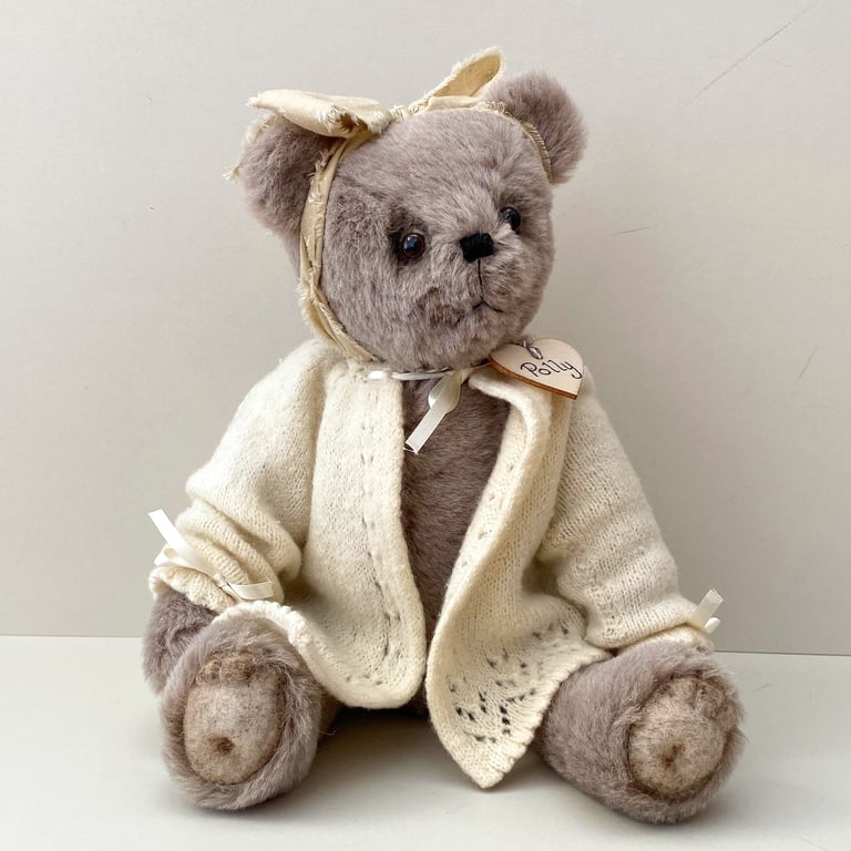 Alpaca mohair heirloom teddy bear,collectors dressed Artist bear by Bearlescent 